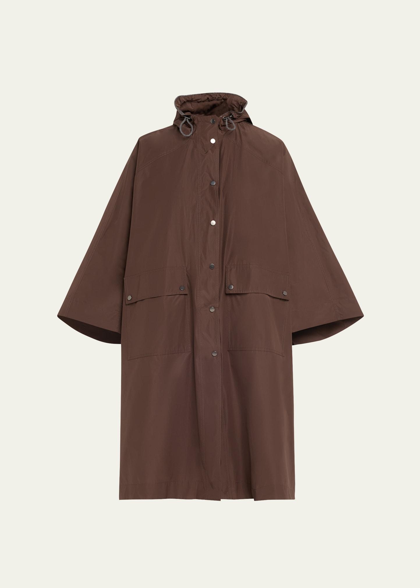 hooded water-resistant taffeta jacket