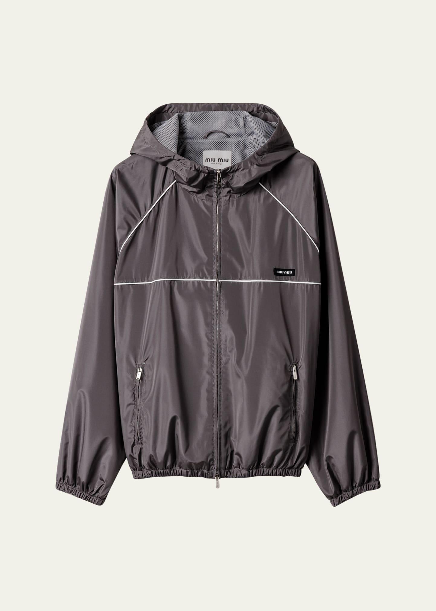 hooded zip track jacket