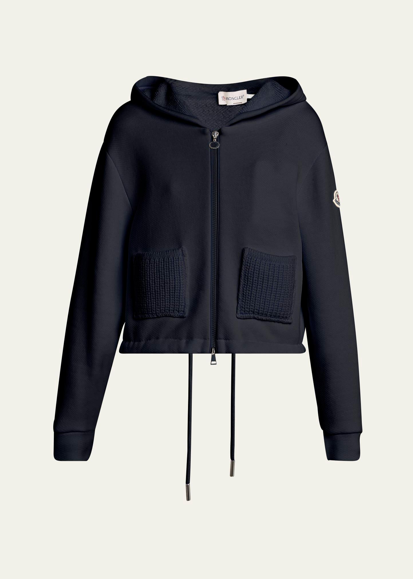 hooded zip-up cardigan