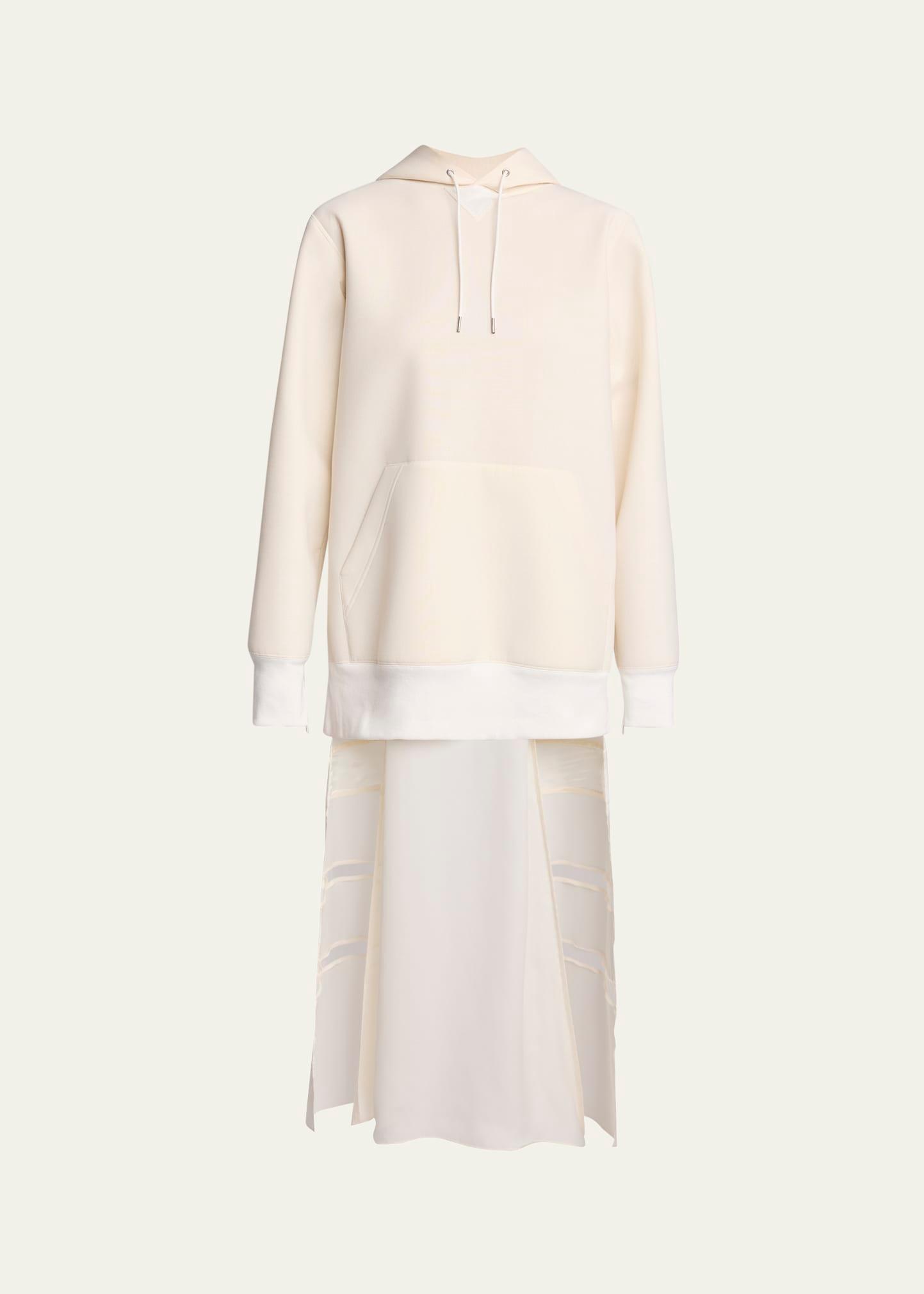 hoodie hybrid sheer dress