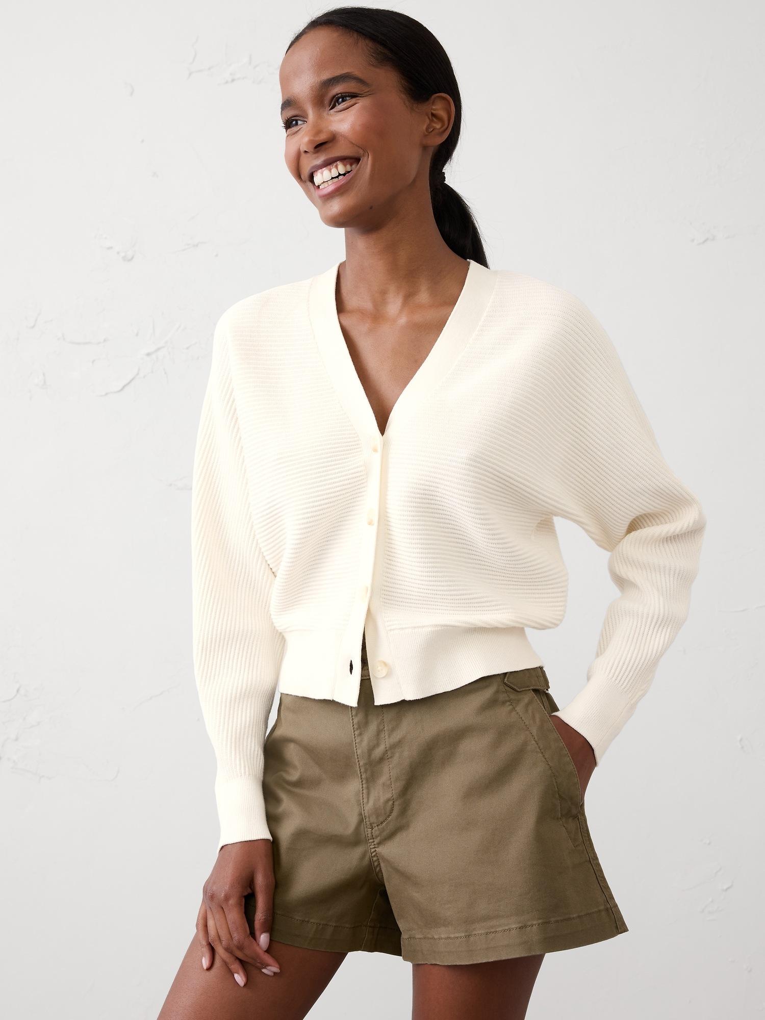 horizontal ribbed cardigan