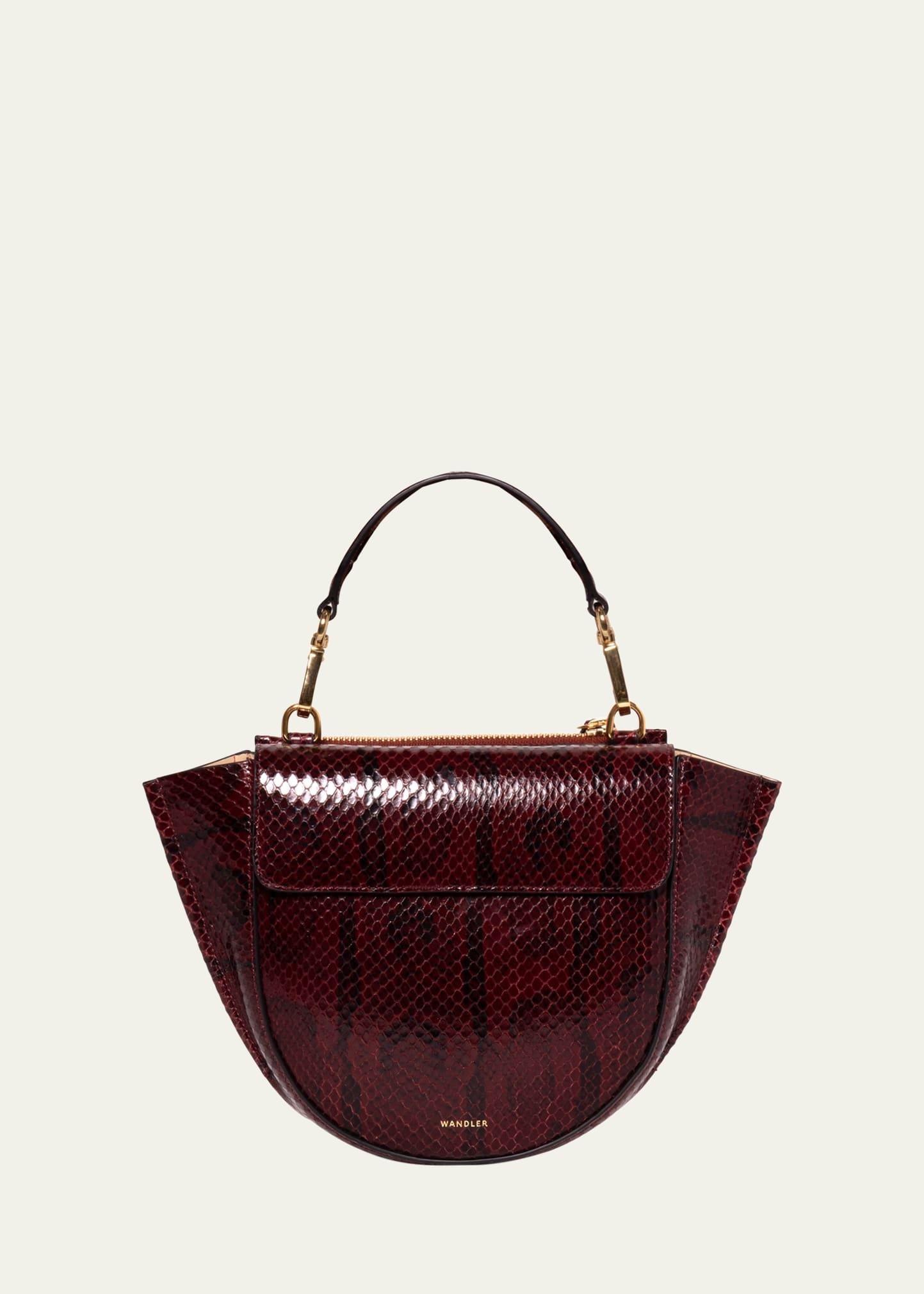 hortensia mini python-embossed leather shoulder bag