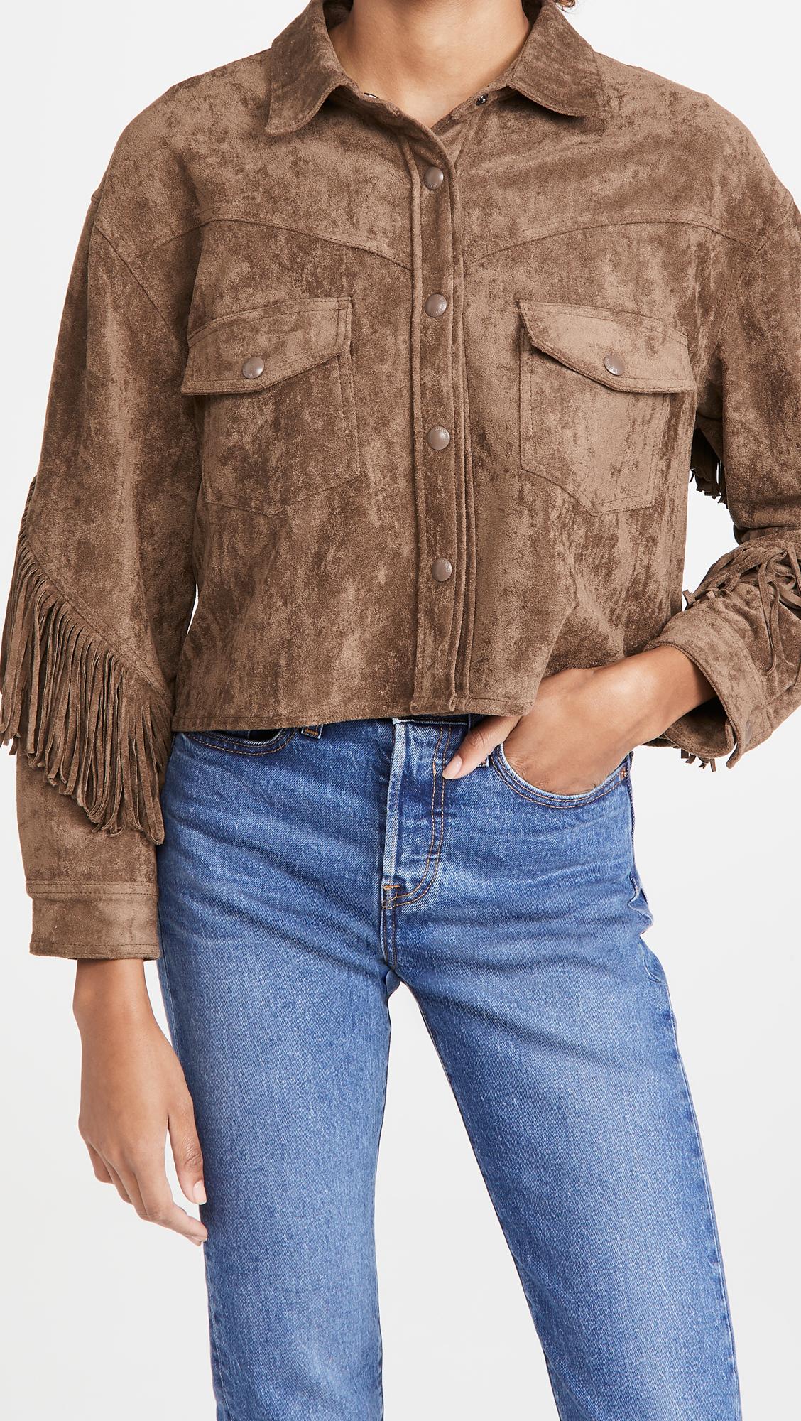 hot cocoa fringe jacket