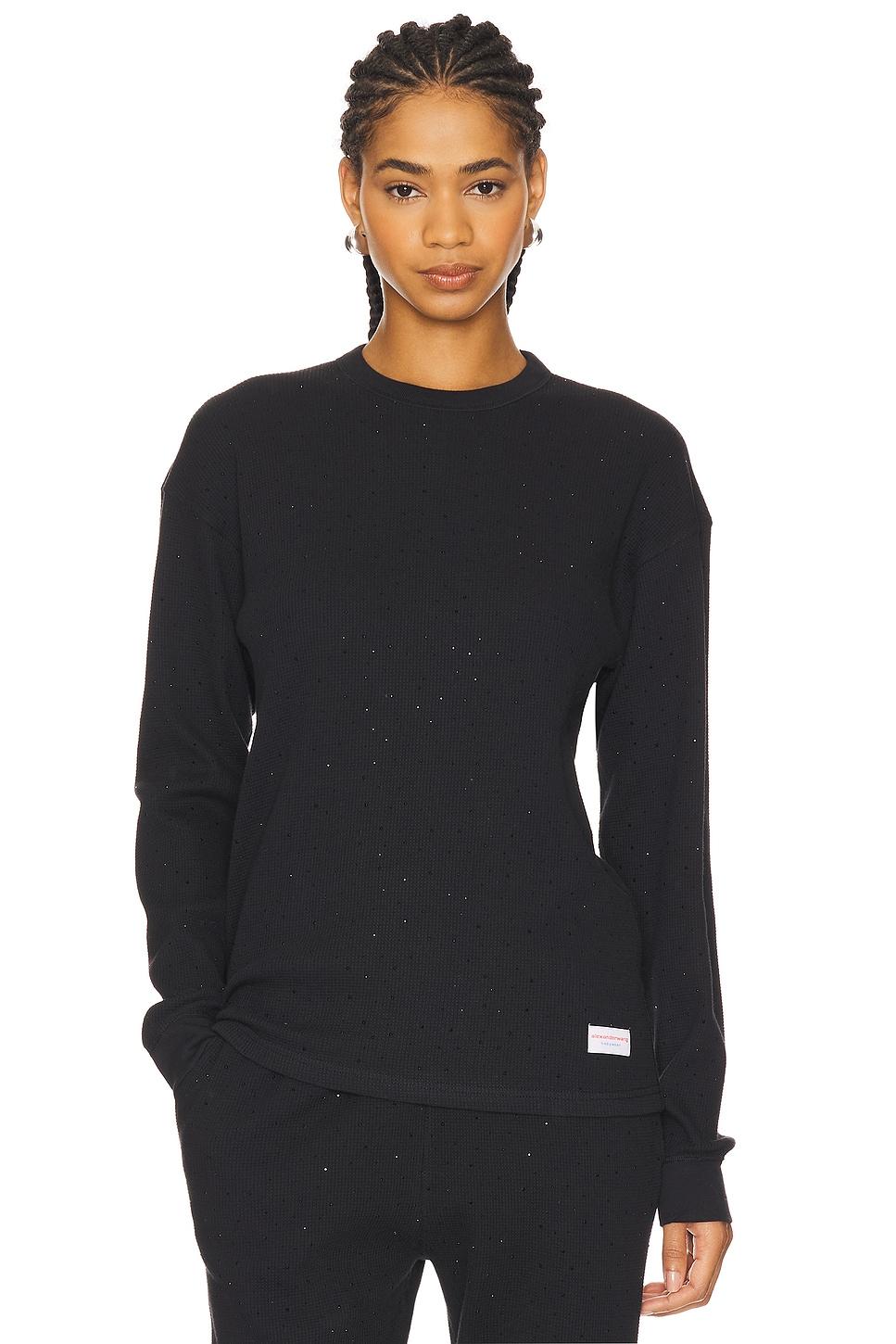 hotfix waffle crewneck long sleeve tee
