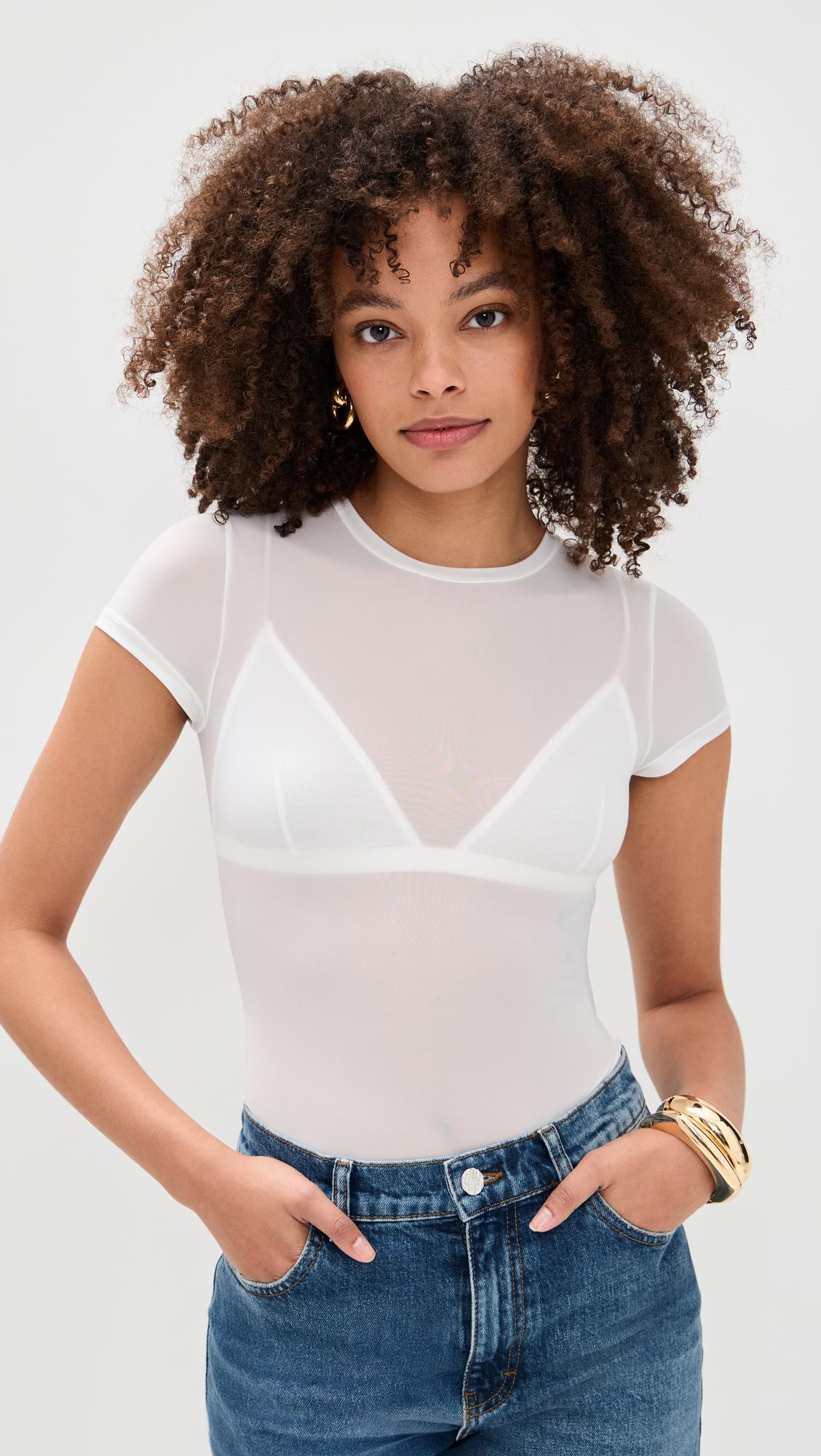 hottie short sleeve thong bodysuit