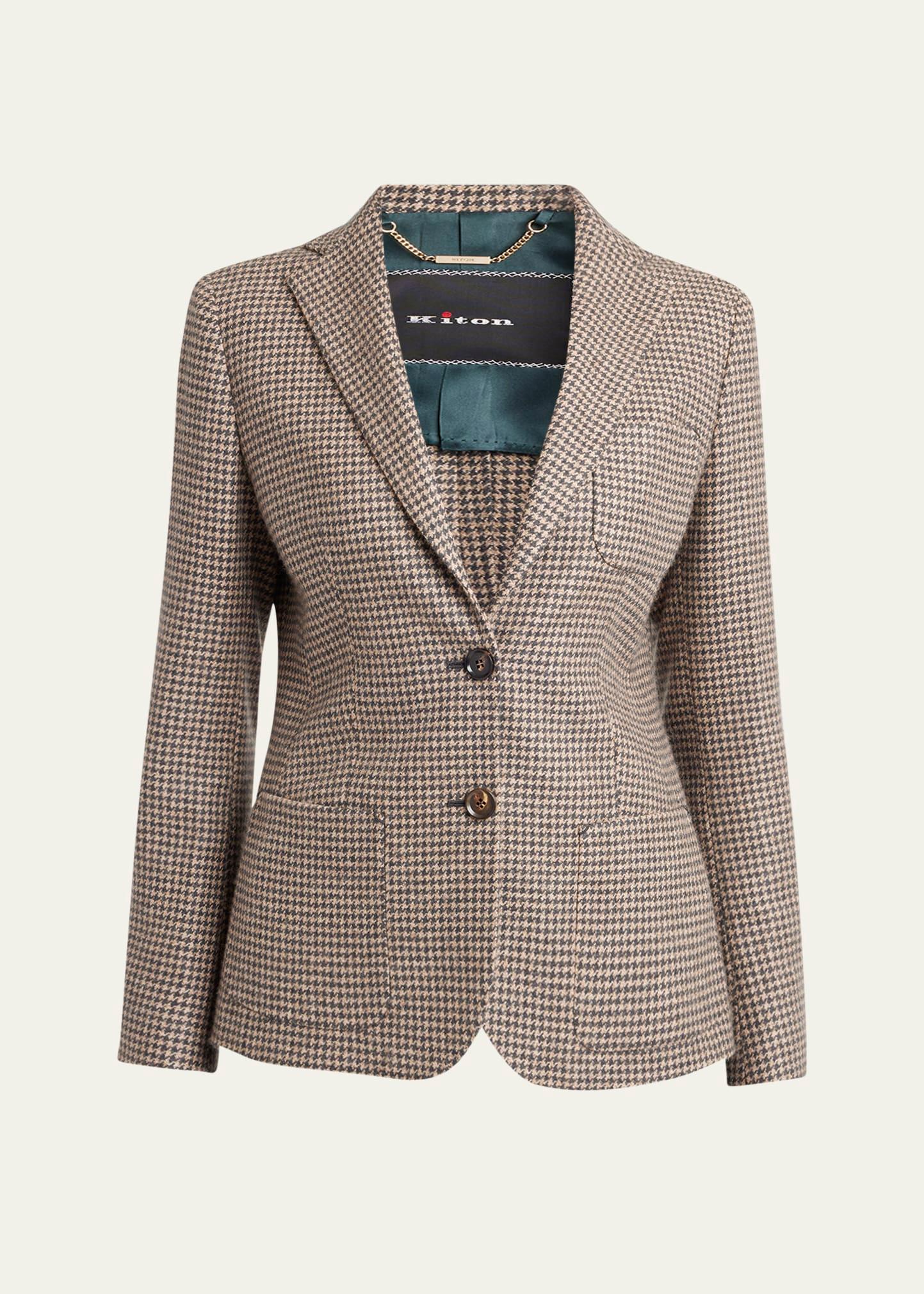 houndstooth cashmere blazer