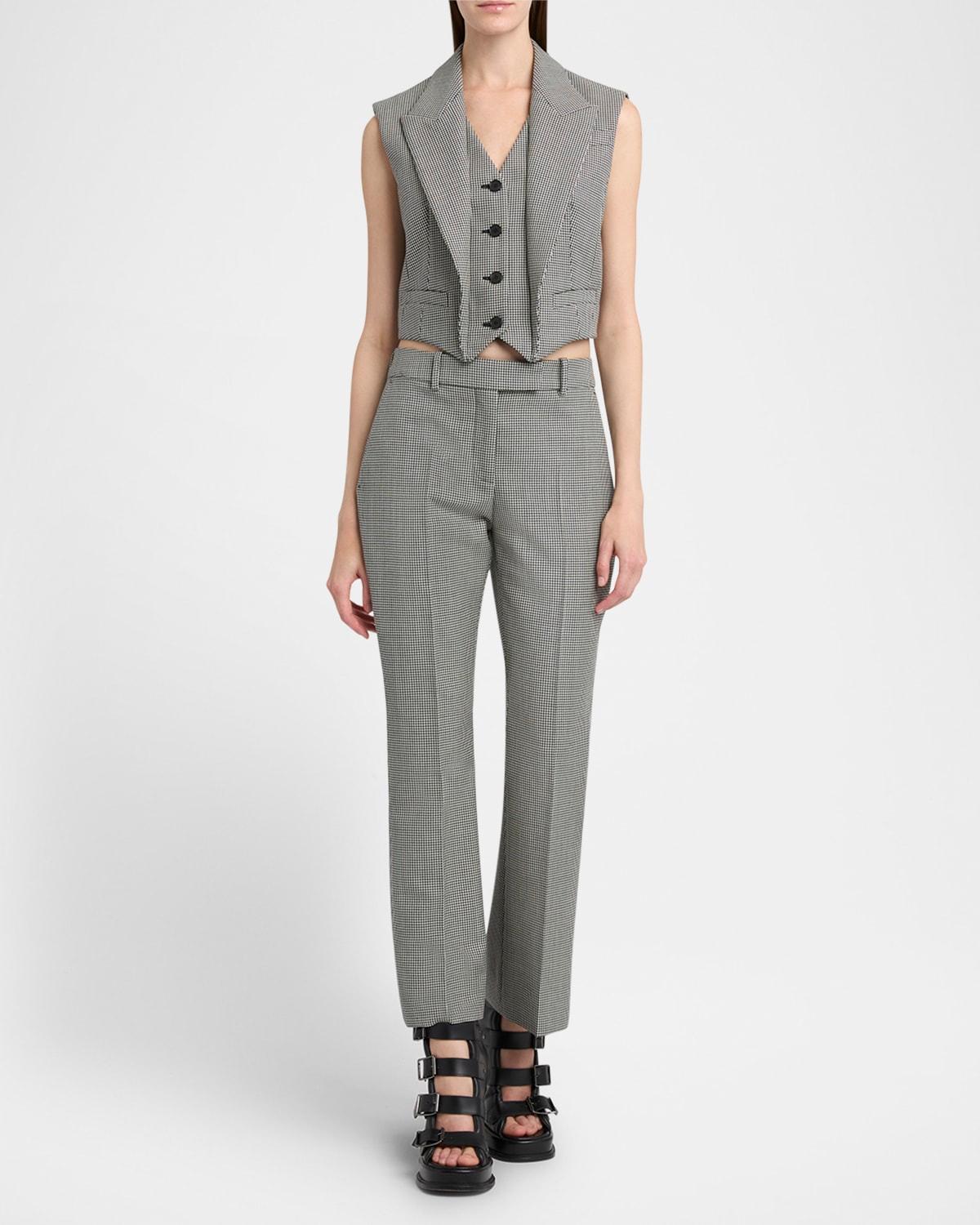 houndstooth kickflare ankle trousers