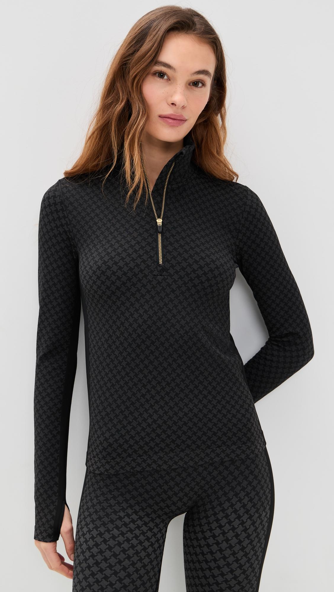 houndstooth seamless quarter zip