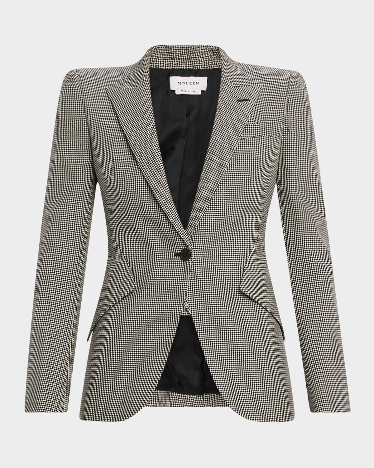houndstooth single-breasted jacket