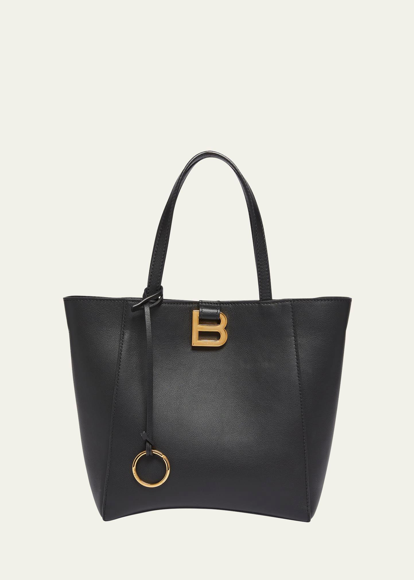 hourglass small soft leather tote bag
