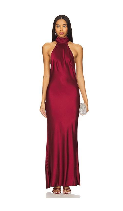 house of harlow 1960 x revolve astra gown in burgundy.