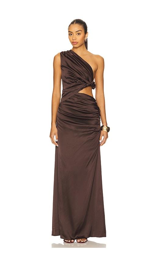 house of harlow 1960 x revolve carrie gown in chocolate.