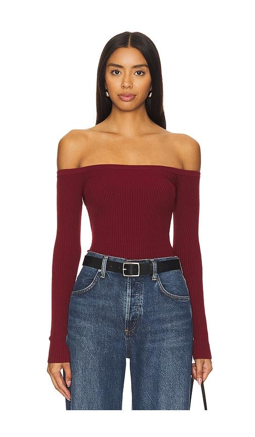 house of harlow 1960 x revolve colette bodysuit in burgundy.