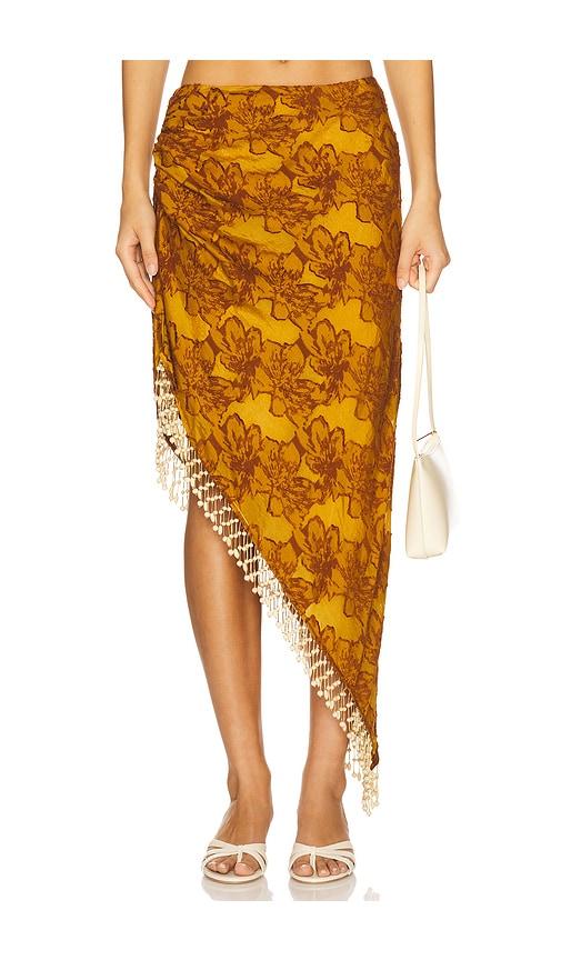 house of harlow 1960 x revolve gema midi skirt in burnt orange.