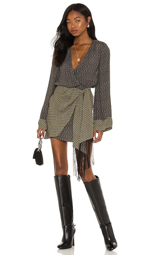 house of harlow 1960 x revolve giovanna mini dress in olive.