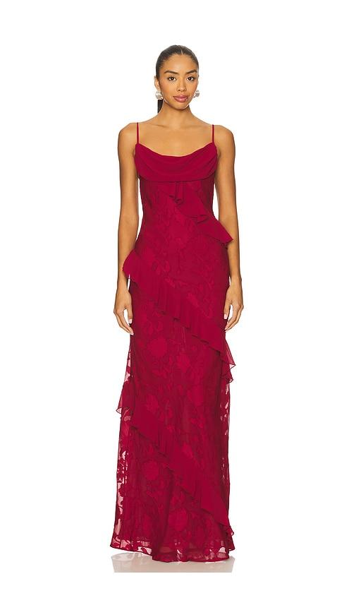 house of harlow 1960 x revolve kelly gown in burgundy.