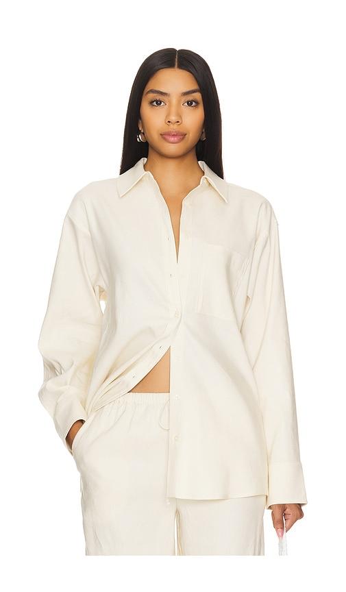 house of harlow 1960 x revolve laurel oversized shirt in beige.