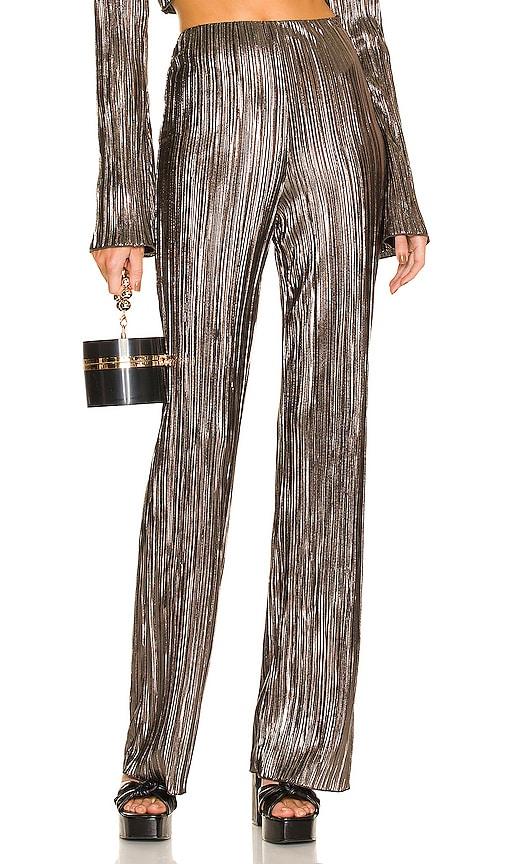 house of harlow 1960 x revolve lidia pant in metallic silver, grey.