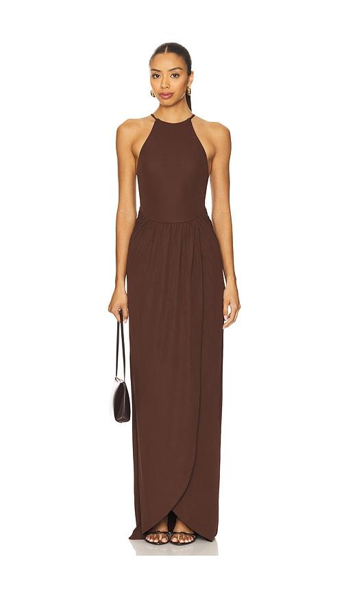 house of harlow 1960 x revolve milo gown in chocolate.