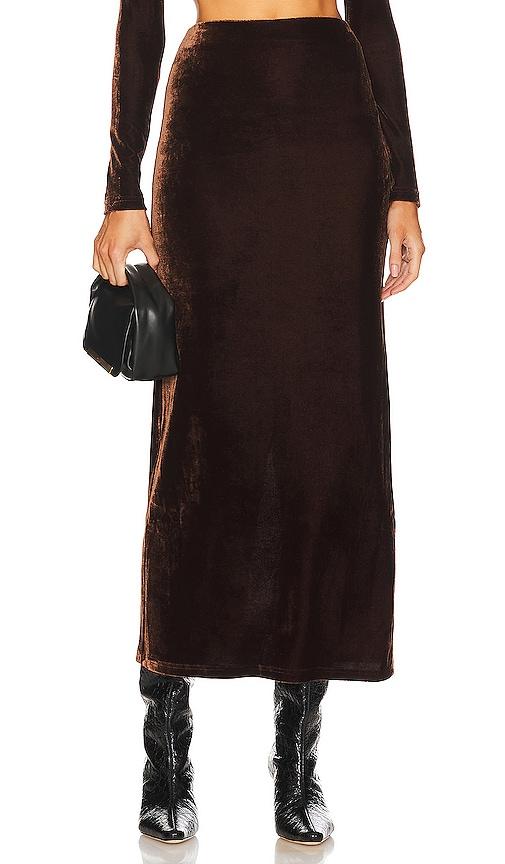 house of harlow 1960 x revolve ovelia skirt in chocolate.