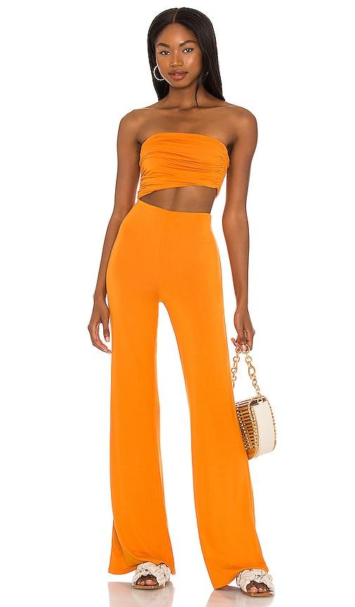 house of harlow 1960 x revolve sosa jumpsuit in burnt orange.