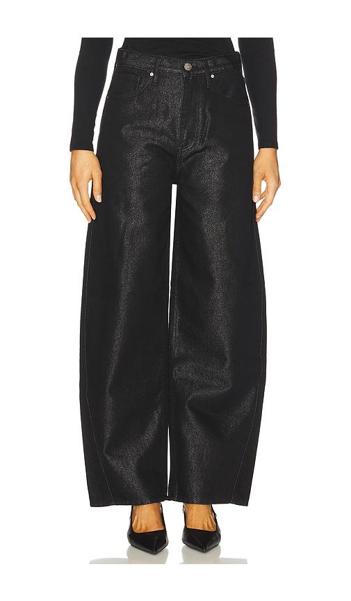 hudson jeans bailey relaxed barrel jeans in black.