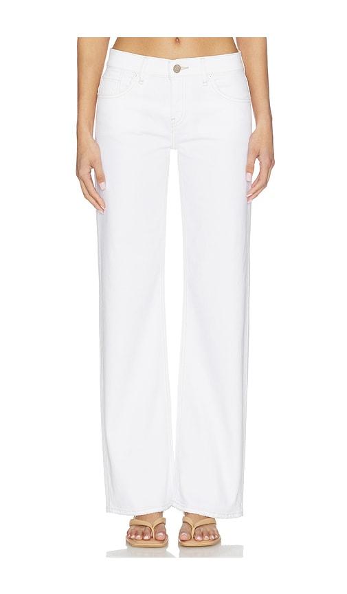 hudson jeans kelli low rise loose straight jeans in white.