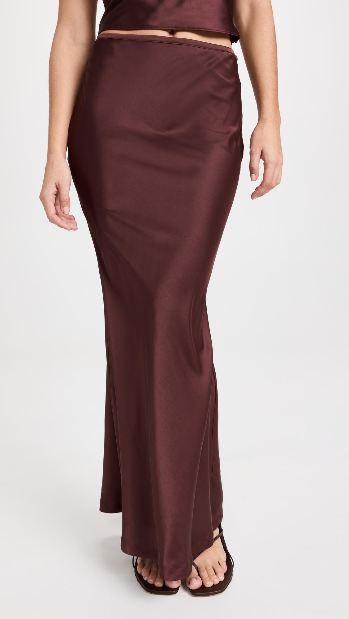 hudson satin maxi skirt