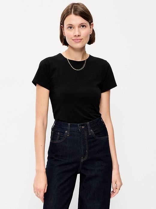 hug double-layer crew neck top