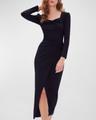 hughie ruched sweetheart midi dress