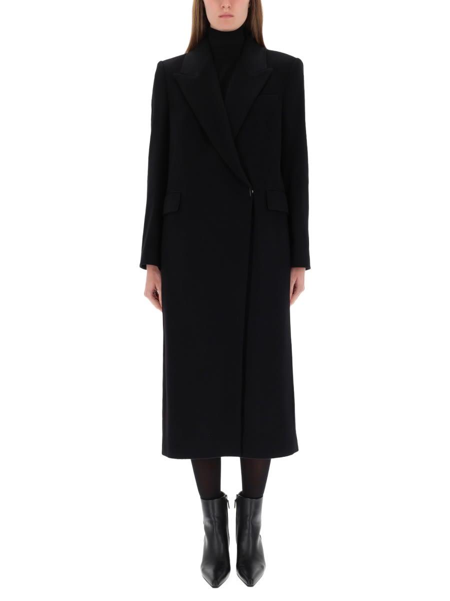 hugo boss double-breasted midi coat