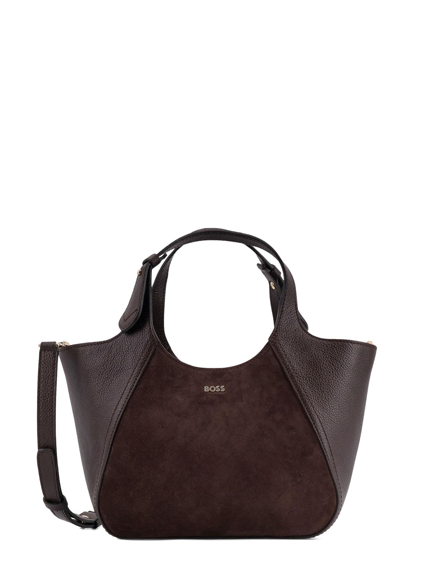 hugo boss suede and leather shoulder bag
