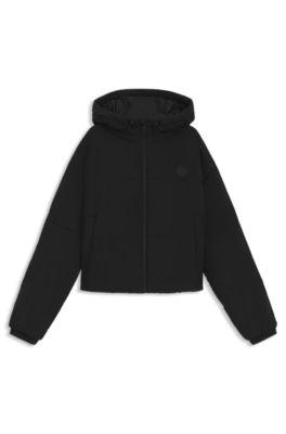 hugo bubble-shape padded jacket with water-repellent finish - black women's casual jackets