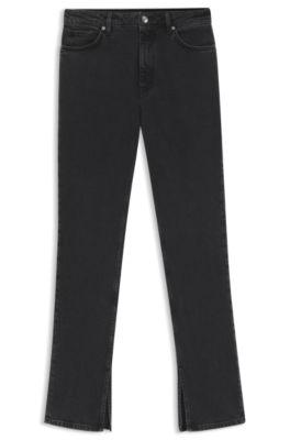 hugo grey slim-fit jeans in stretch denim - dark grey women's pants