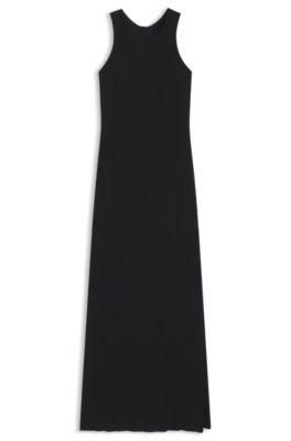 hugo maxi dress with rhinestone embellishments - black women's evening dresses
