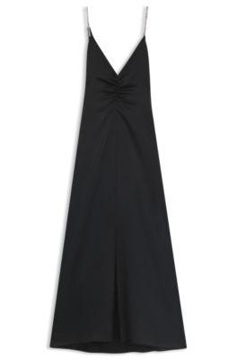 hugo maxi dress with rhinestone straps - black women's evening dresses