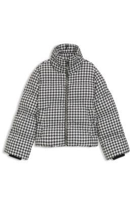 hugo padded jacket with houndstooth pattern - patterned women's casual jackets