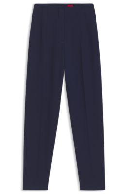 hugo regular-fit trousers with carrot leg - dark blue women's formal pants
