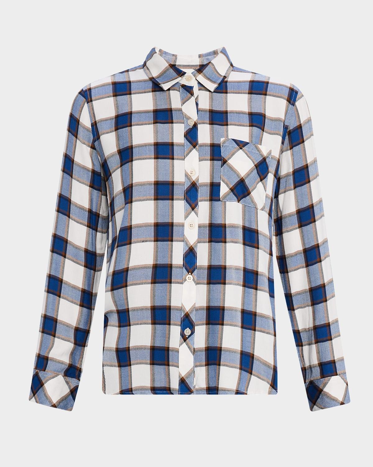 hunter plaid button-front shirt