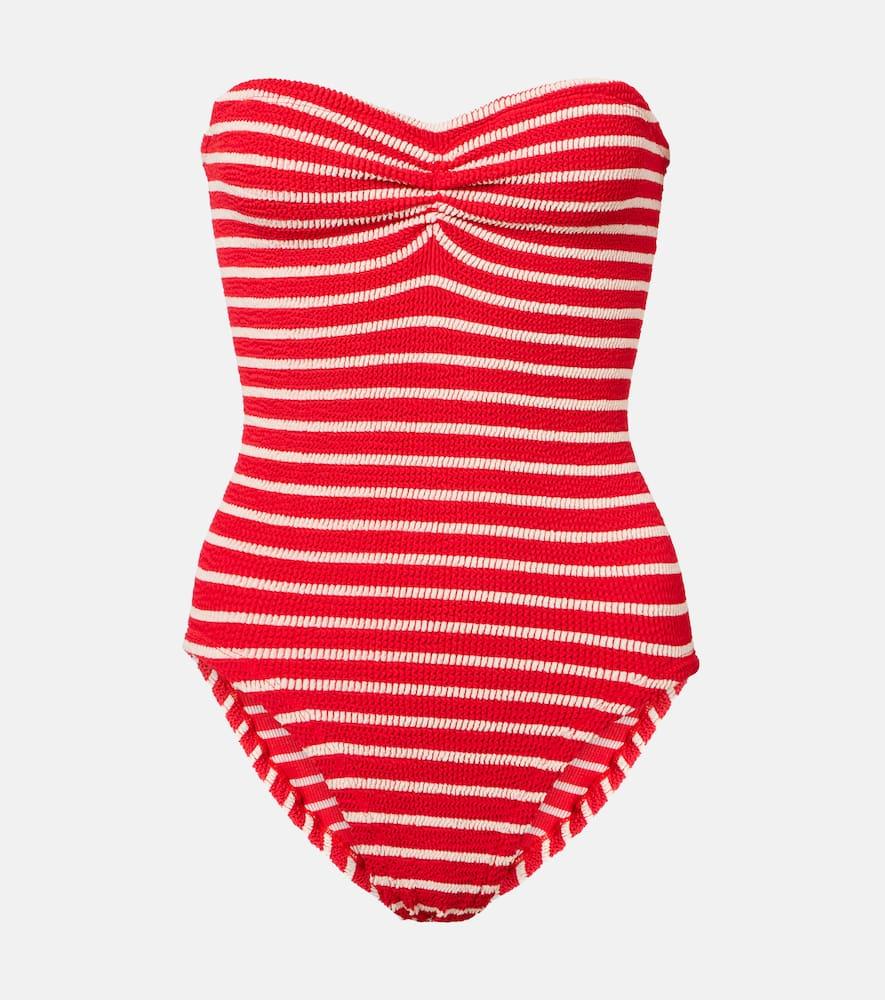 hunza g brooke striped swimsuit