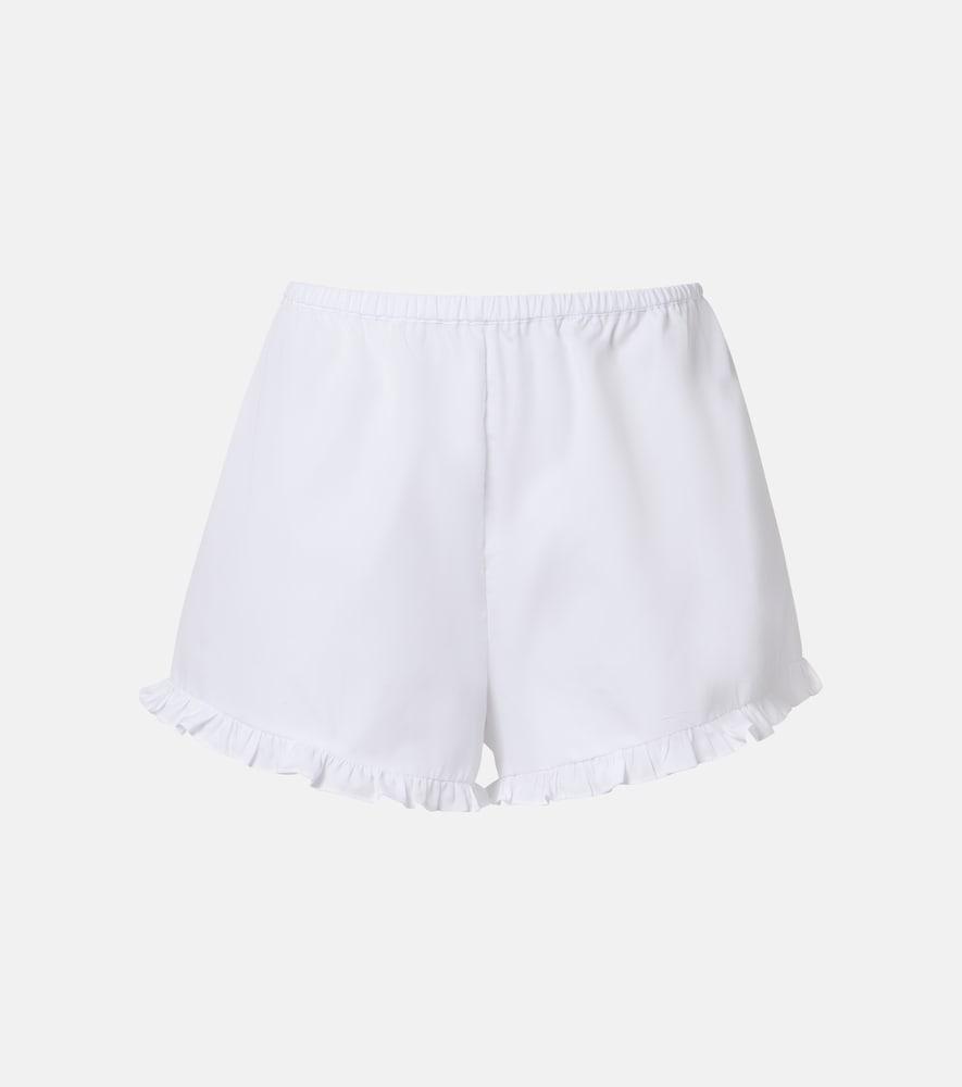 hunza g frill cotton poplin shorts