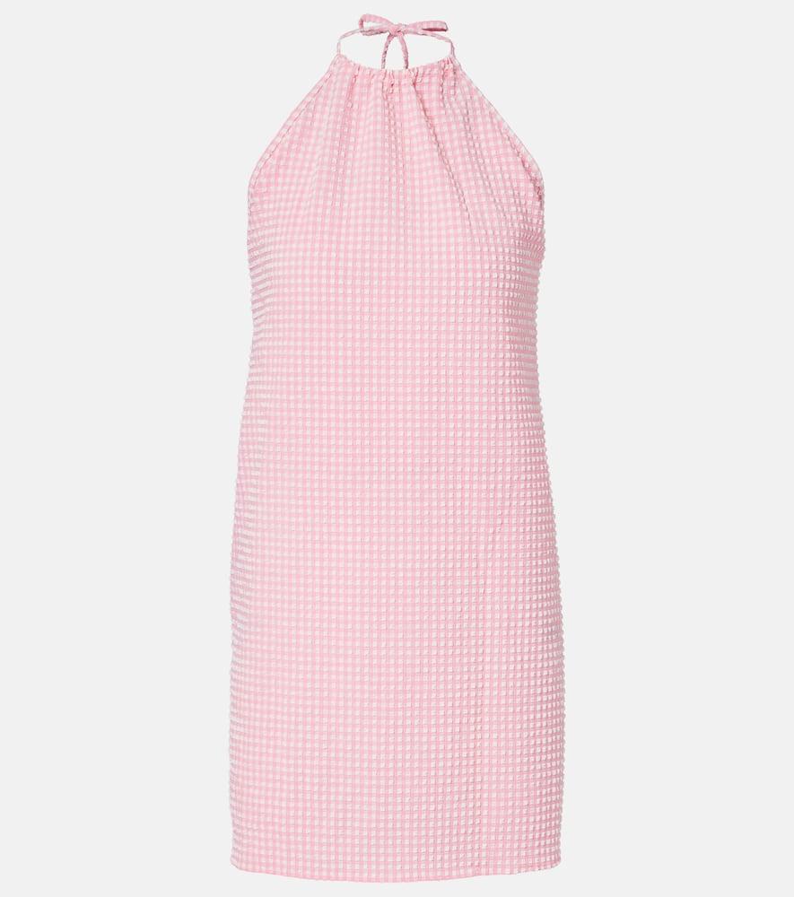 hunza g gingham halterneck seersucker minidress