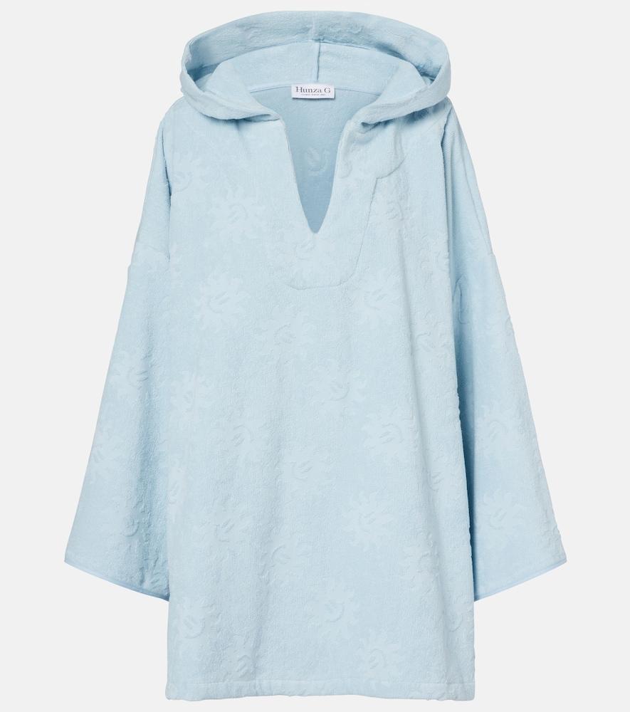 hunza g hooded cotton terry poncho
