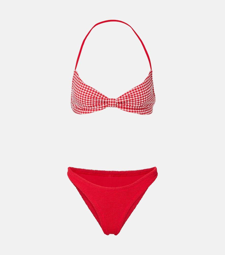 hunza g kacey checked bikini