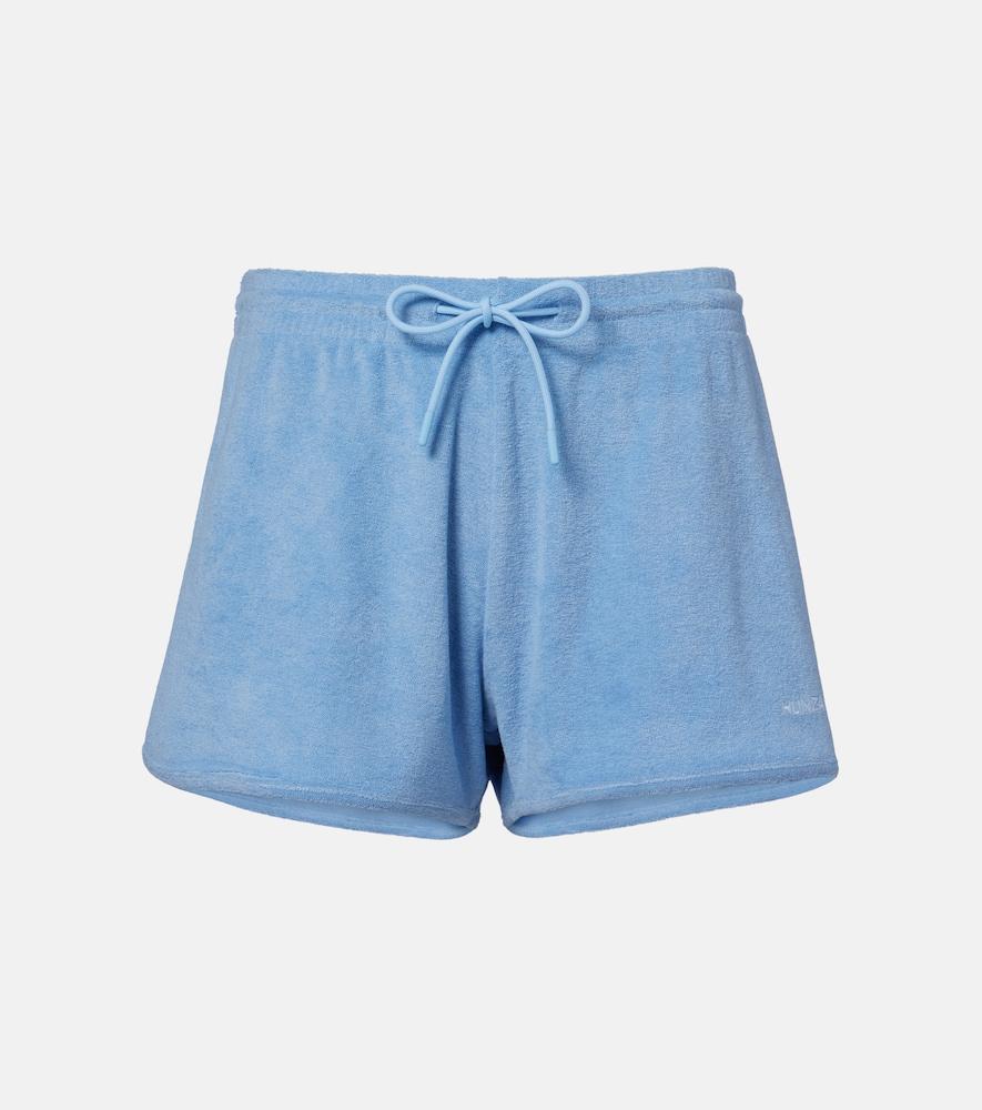 hunza g logo cotton terry shorts