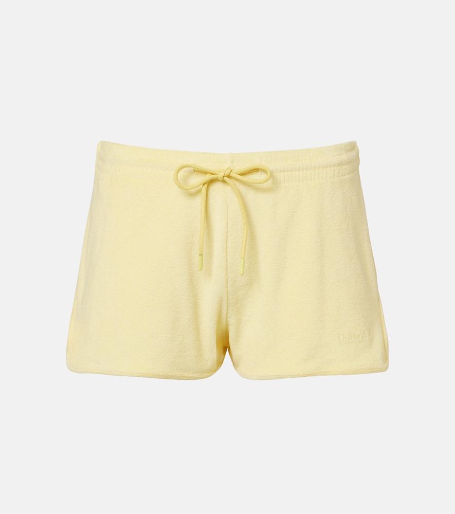 hunza g logo cotton terry shorts