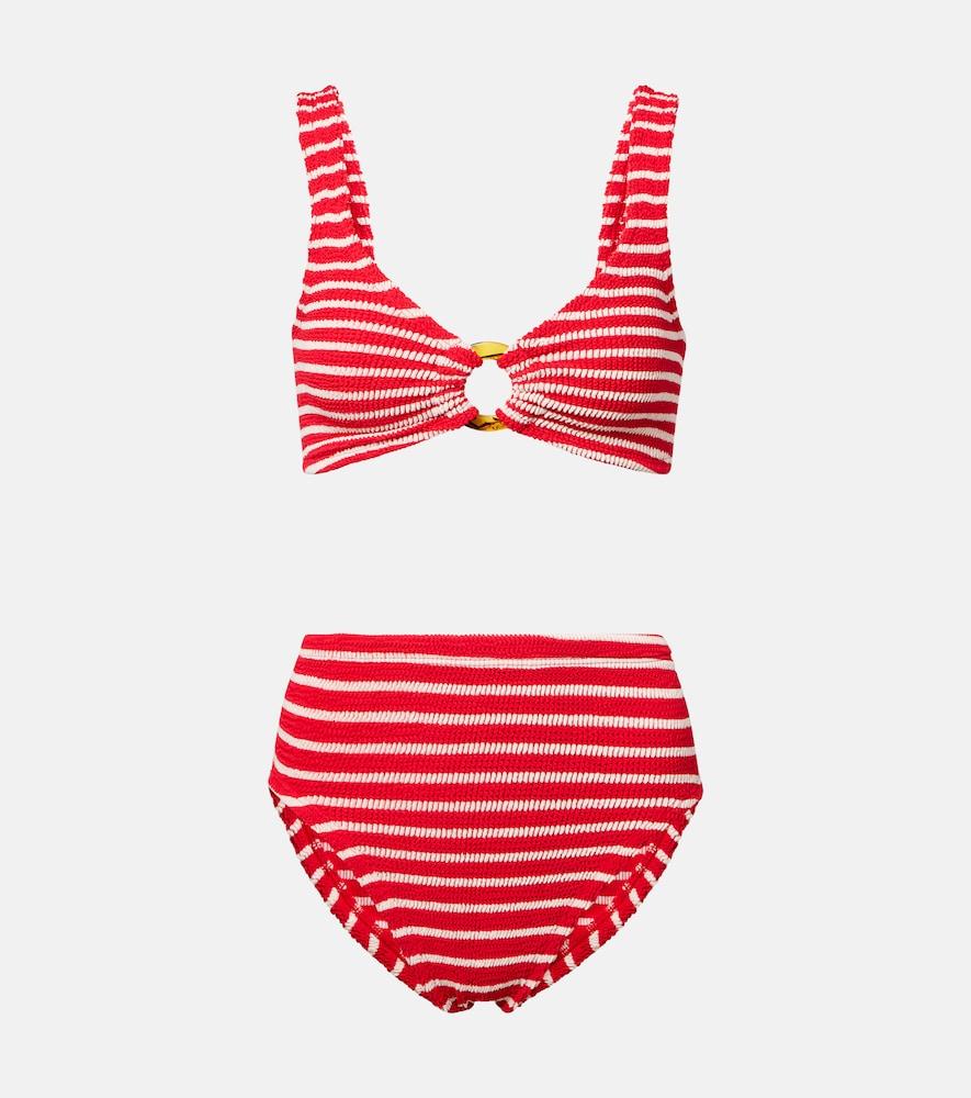 hunza g nadine striped bikini