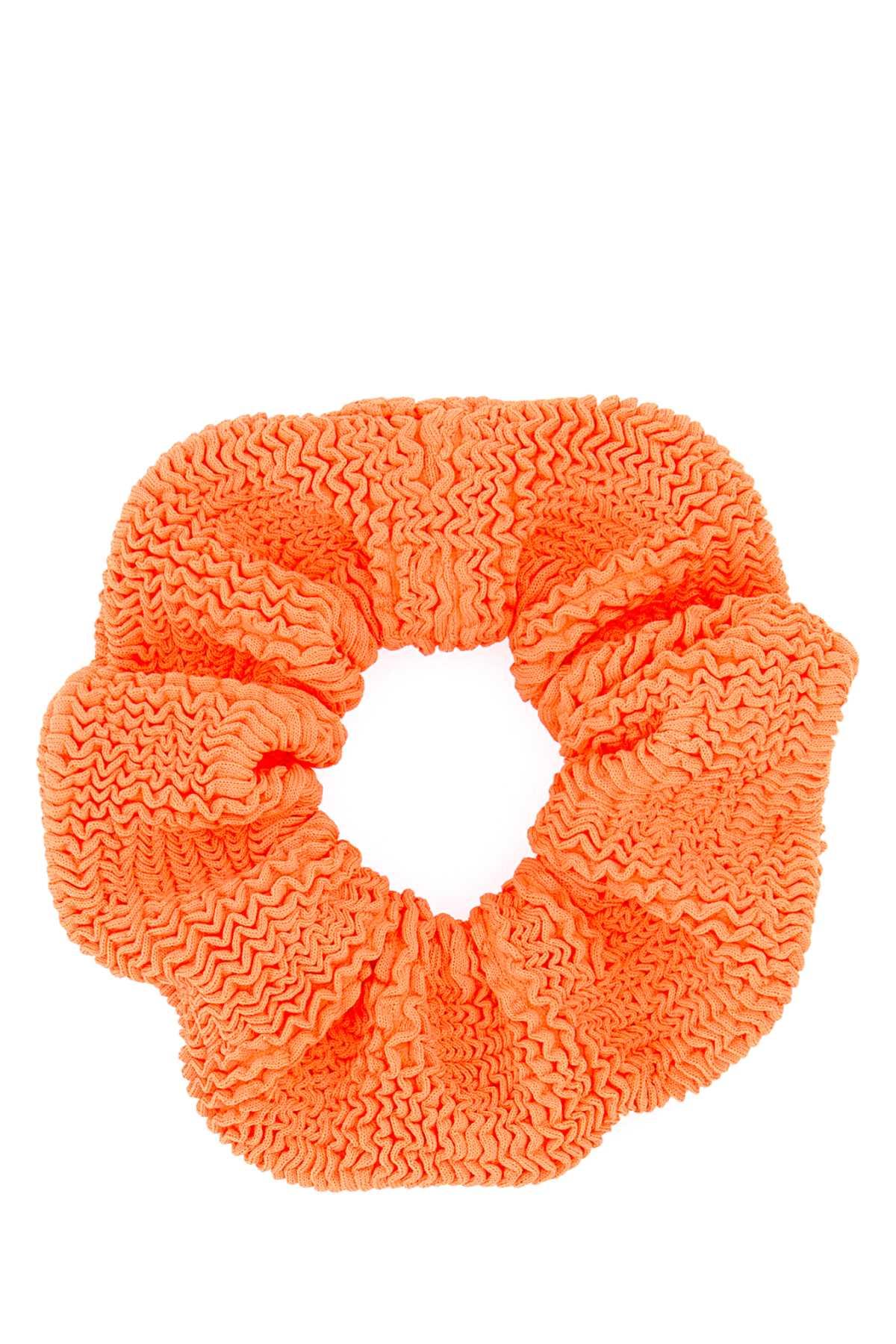 hunza g orange fabric scrunchie