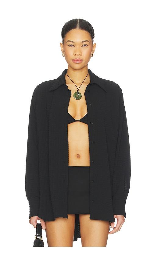 hunza g oversized shirt in black.