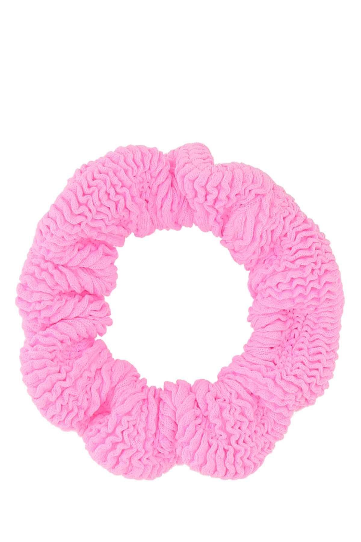 hunza g pink fabric scrunchie